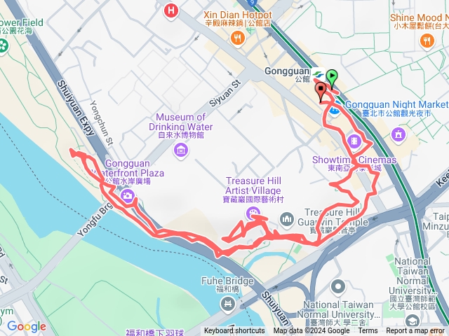 2024-10-06 寶藏巖健行─捷運公館站→水源町公園→寶藏巖→古亭河濱公園→國際藝術村→捷運公館站