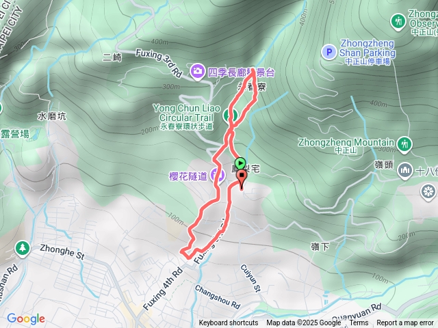 臺北北投永春寮步道-白宮山莊步道環走預覽圖