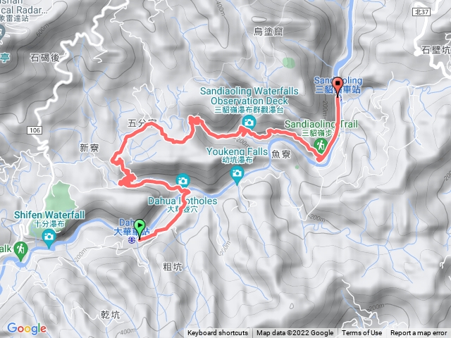 2022-09-18 野人谷三貂嶺8瀑連走─大華火車站→五福客棧→侯門→觀音巖→翠谷瀑布→子母雙瀑布→天雲瀑布→茵夢湖瀑布→雞董滑瀑→枇杷洞瀑布→摩天瀑布→合谷瀑布→碩仁國小→三貂嶺火車站