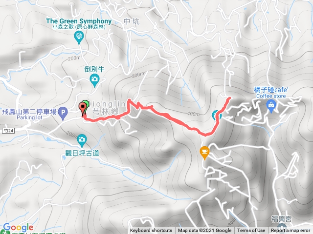 鳳飛山、中冠山沒有走O型(第三停車場）