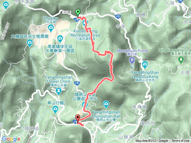 巴拉卡路口站牌-七星山-陽明山公車總站