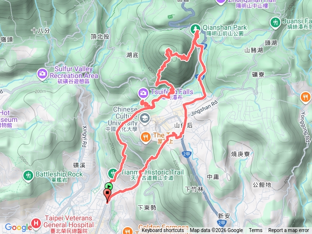 天母古道走翠峰瀑布上紗帽山回下竹林步道O型走預覽圖