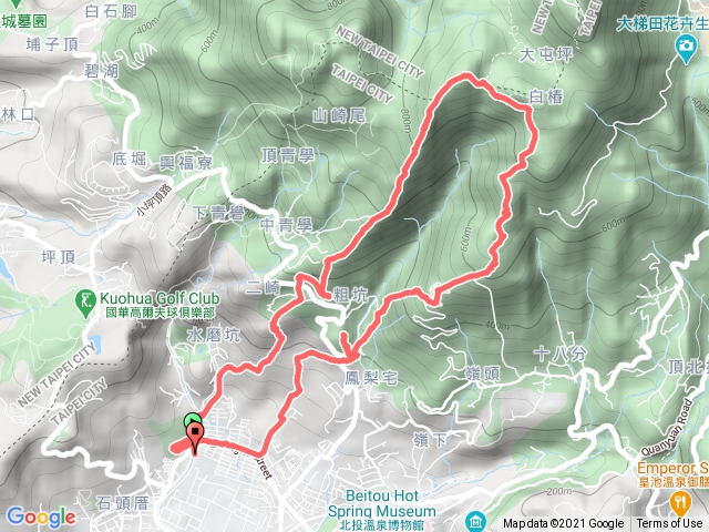 三層崎公園--挑碳古道-二崎生態園區-吳氏宗祠-大屯西南稜-大屯西峰中正山-永春寮步道-水磨坑步道