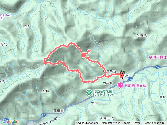 武山煤礦輕便車路-焦炭窯-百年土地公-后番子坑山-內平林山-大平林山-后番子坑古道O形