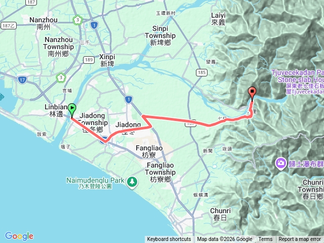 115/2/7-1（九人座）東港→力里部落文化祭祀廣場→力力溪伏流水圳-明渠