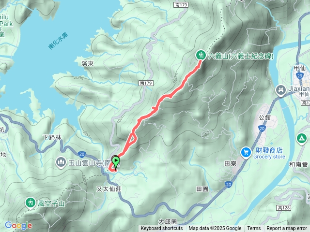 高雄甲仙六義山紫霞－觀壩亭－攬勝亭－吳酒桶頭山（三角點標高783公尺）預覽圖