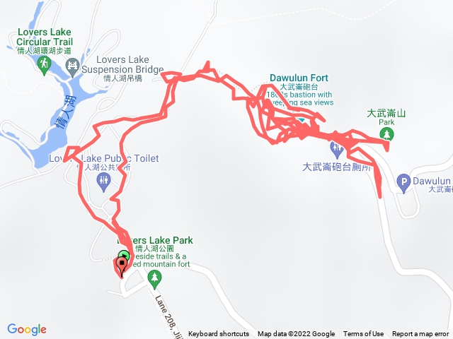 大武崙山步道，情人湖公園，大武崙砲台遺址，大武崙山