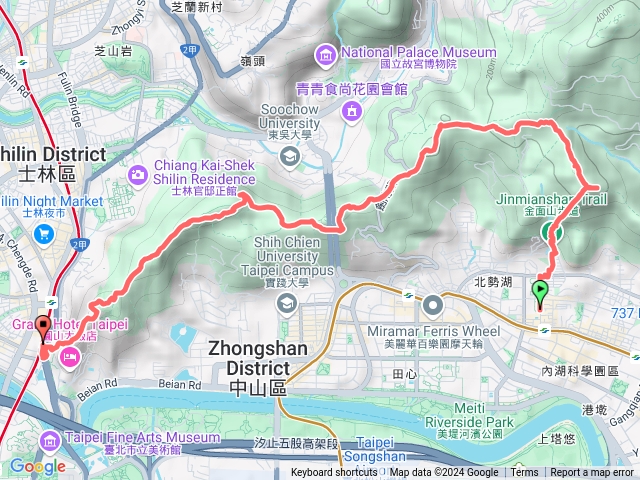 西湖站上金面山剪刀石+文間山+劍潭山下山至劍潭站預覽圖