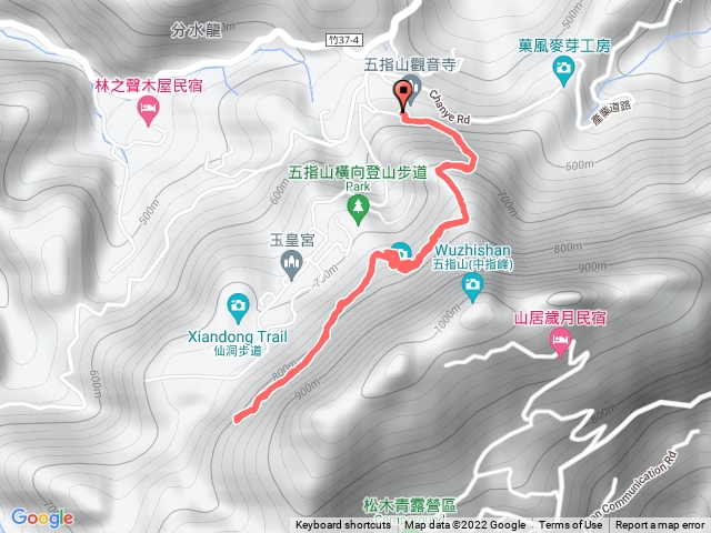 五指山橫向步道-猴洞-金龜岩步道來回