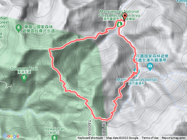 滿月圓-東眼山-東滿步道-啦卡山-O形路線