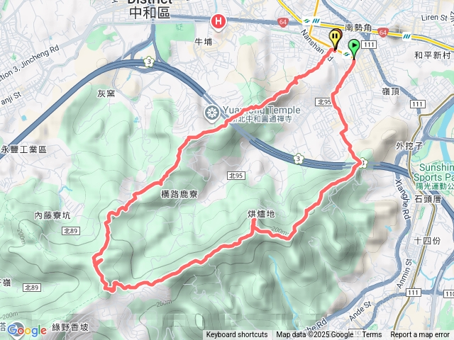 2025微笑山線：【天上山系】烘爐地土地公段預覽圖