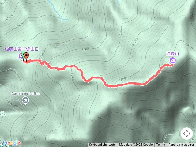 油羅山第一登山口至三角點來回預覽圖