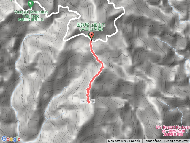 屋我尾山大雪山登山口上