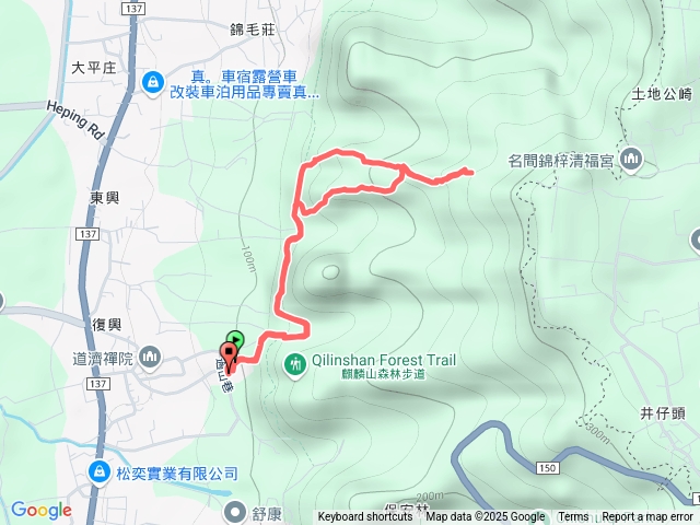 贊天宮-1.5K上-田中大劍-田中小劍-老胡休息站-望春風觀景台（泡茶）-1.6K登出