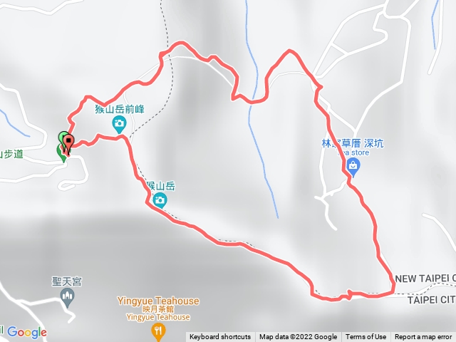 猴山岳登山口>林家草厝>鞍部>猴山岳主峰>前峰>登山口
