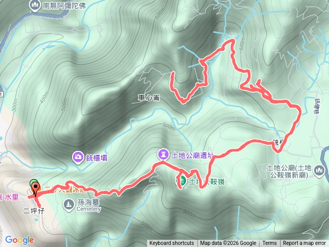 水沙漣古道-土地公鞍嶺學子波山後面有崩塌兩處難行