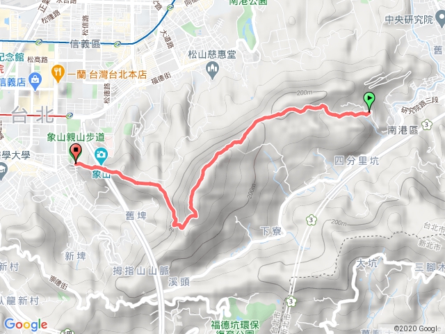 南港親山步道縱走_中華科技大學入山口-象山