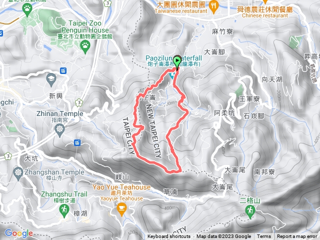 猴山岳前峰-猴山岳-林家草厝-炮子崙瀑布O型 2023.09.20