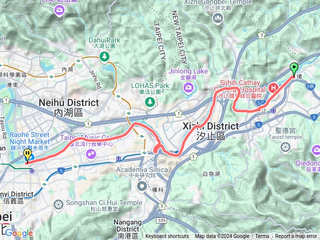 基隆河左岸：五堵-松山