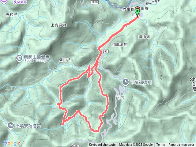 2025 11 15 威惠廟～中坑橋～中坑西山尾稜～中坑西山～大夯瀑布～中坑東山～中坑東山尾稜～中坑橋～威惠廟O型