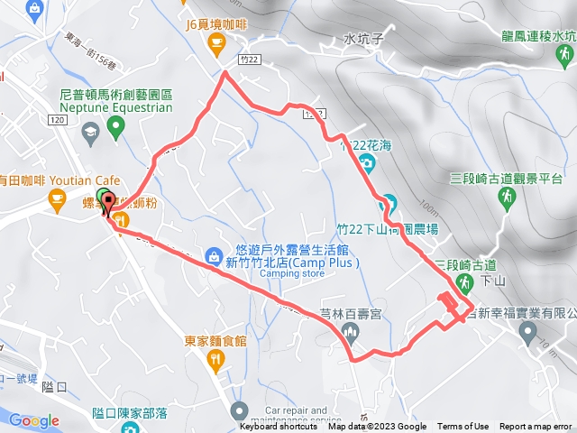 芎林鄉東海二街→竹22→東海三街O繞
