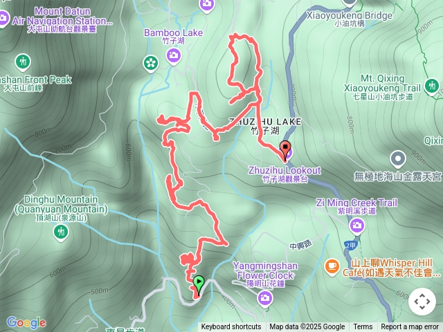 20250518陽明公園後門-竹子湖南市258-草山水道-猴崁圳古道-滾水頭-竹子湖山西市243-竹子湖二市242-竹子湖山都計142-竹子湖山北峰市489-鑛務課28-水準點2102-竹子湖派出所