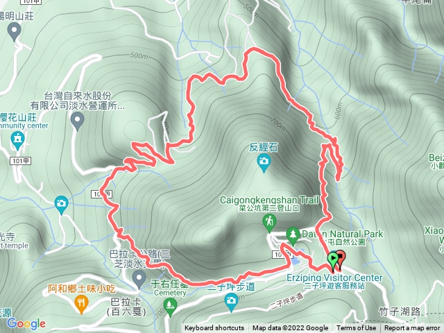 2022-08-21 菜公坑古道連走─二子坪→大屯自然公園→十八彎古道→烘爐山→菜公坑古道西線→大水塔→燒碳古道→菜公坑瀑布→菜公坑古道東線O形