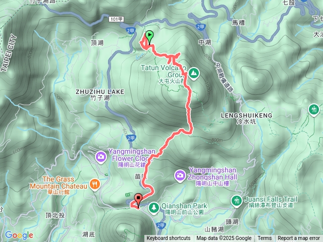 小油坑山-七星山北北峰-北峰-主峰-陽明山公車總站