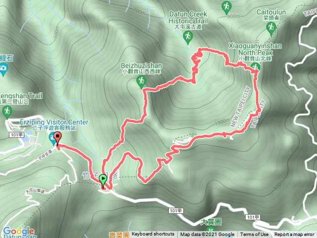 小觀音山西峰.西西峰.北峰.主峰大屯溪古道O型20211103