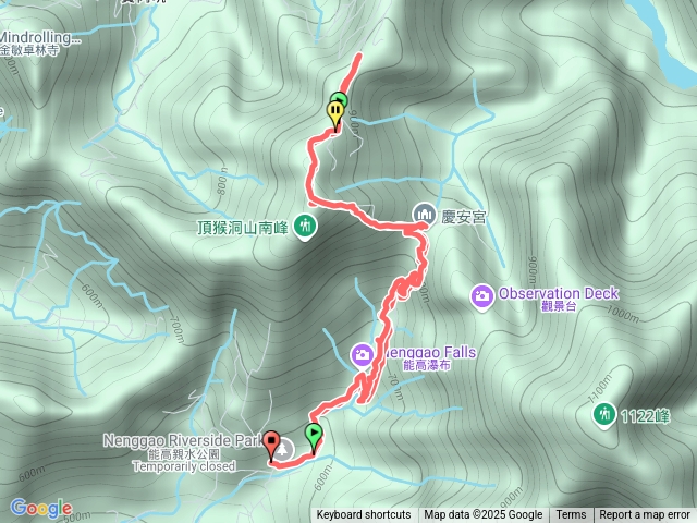 能高瀑布慶安宮頂猴洞山