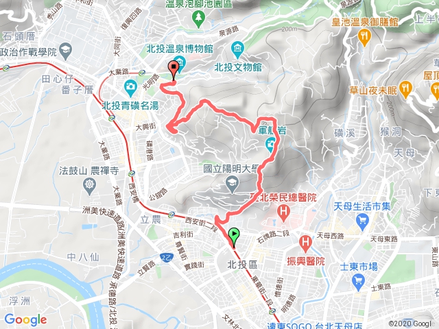 石牌-軍艦岩-丹鳳山-北投公園