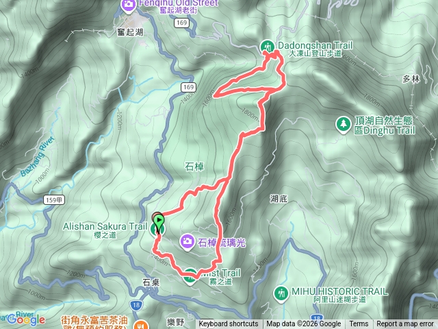 櫻、茶、雲、霧之道-樂野山-霹靂山-多林停車場O繞預覽圖