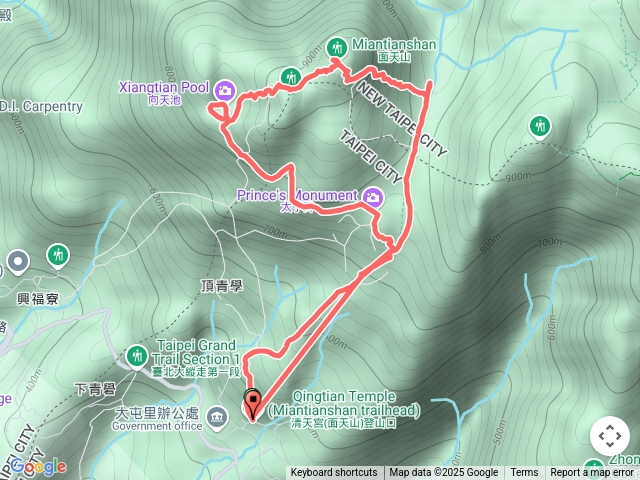 清天宮—向天池—向天山—面天山—清天宮