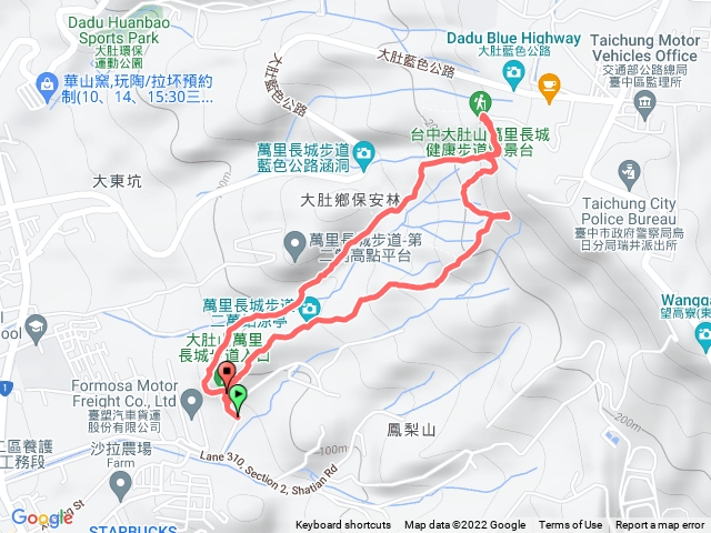 萬里長城步道上至長壽亭接旗開得勝步道回