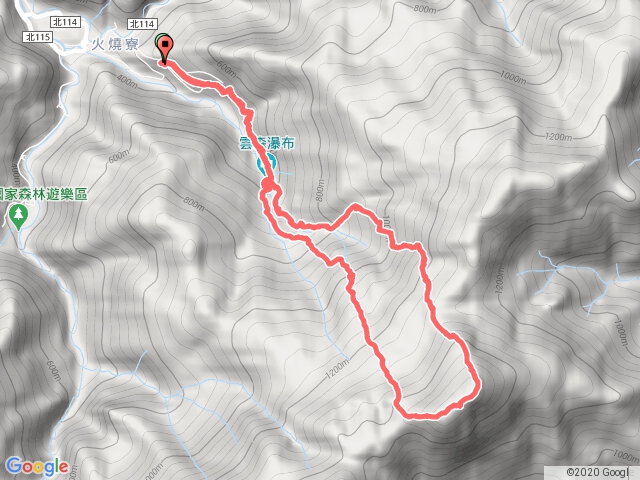 雲森瀑布、卡保山賞山毛櫸O型