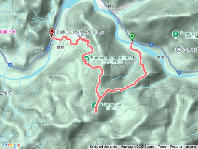 求安橋上白毛山