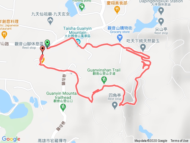 愛山南區Gaia GPS教學用軌跡-大社觀音山