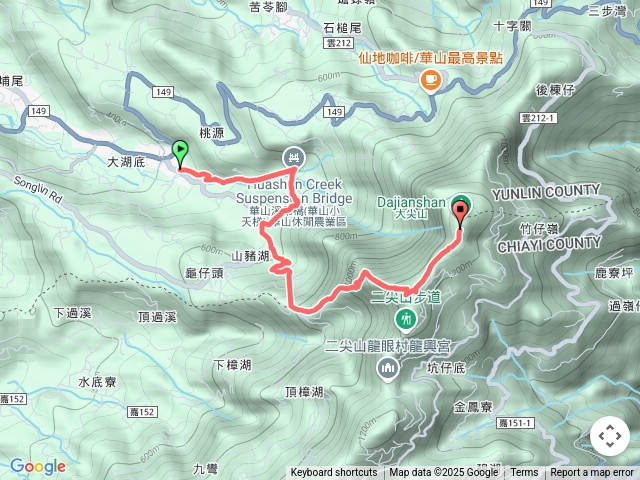 情人橋，山豬湖，二尖，大尖