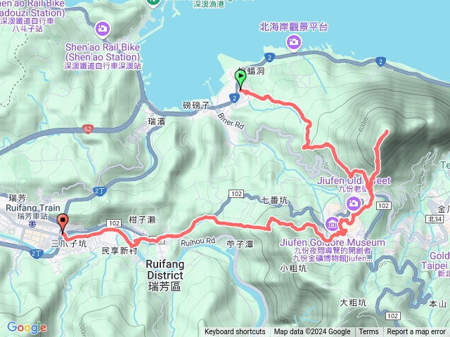 海濱站-基隆山西峰-基隆山-九份-聖明宮-流瑯古道-瑞芳預覽圖