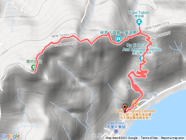 大里遊客中心-灣坑頭山來回