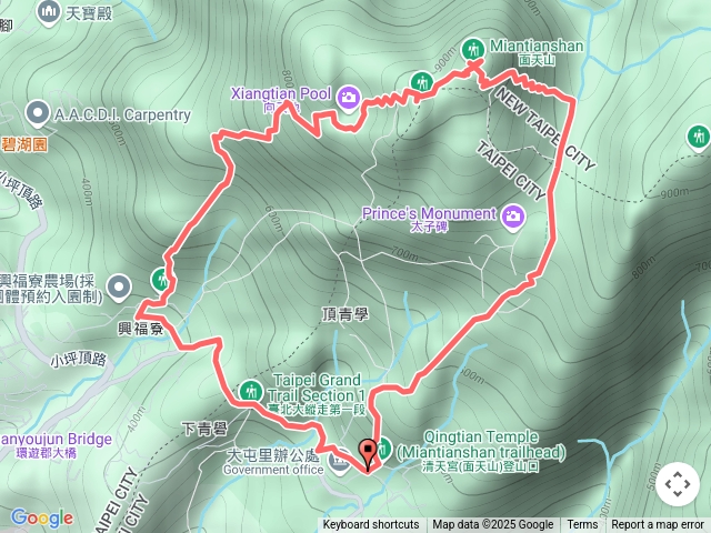 清天宮-興福寮古道-向天池-向天山-面天山-清天宮O形