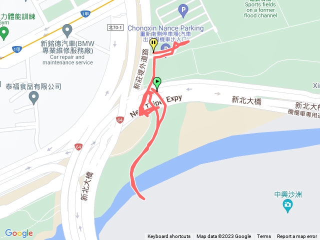 淡水河二重疏洪道入口堰處河道、新北大橋