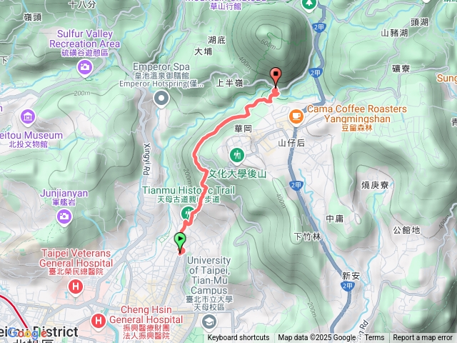天母親山上紗帽路