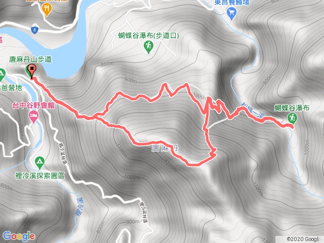 唐麻丹山、蝴蝶谷標準O型 裡冷登山口起登