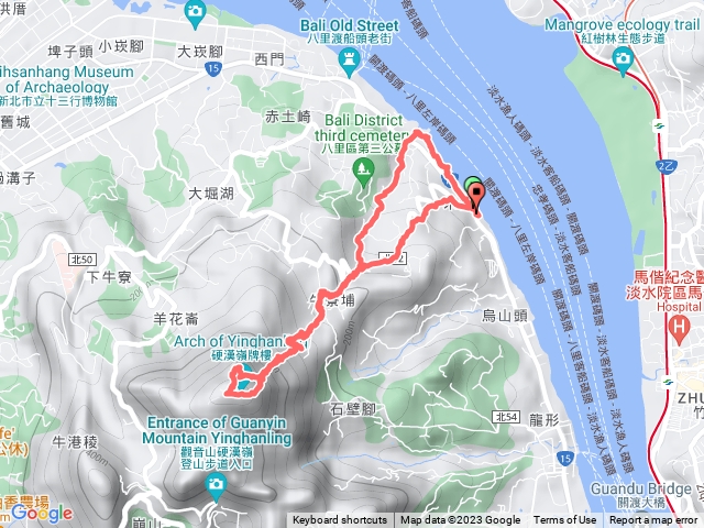 八里渡船頭上觀音山硬漢嶺