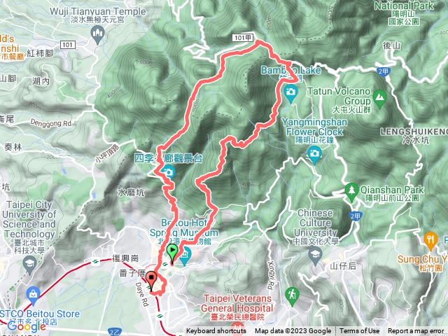 新北投-中正山-二子坪-北投O型