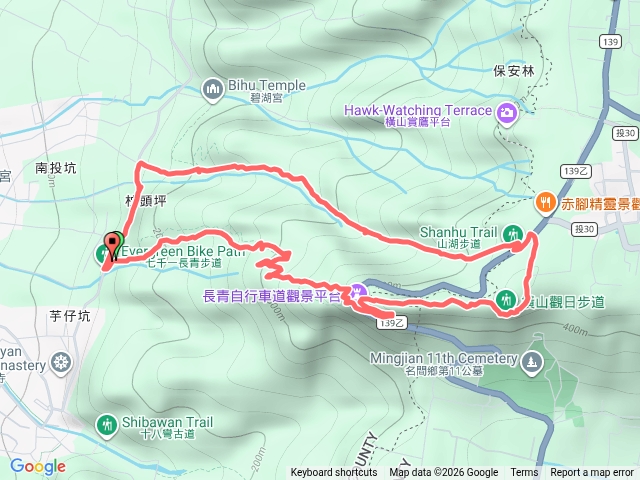 七千一步道上橫山，下山湖步道預覽圖