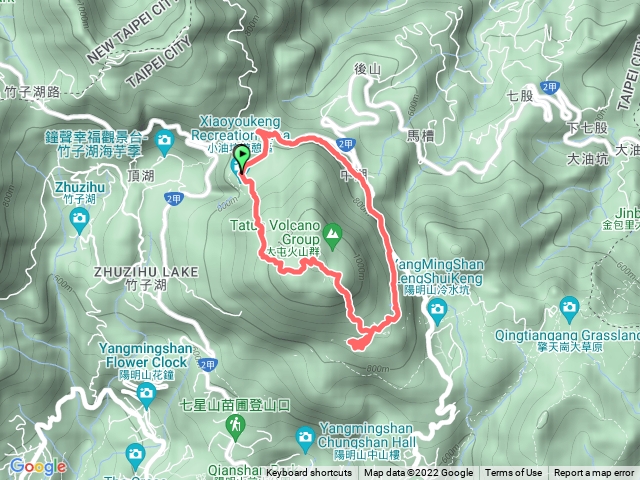 七星山主峰東峰七星公園夢幻湖O型路線