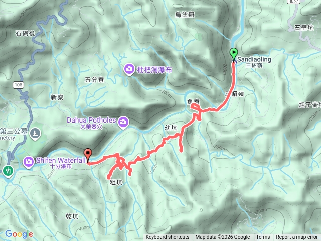 三貂嶺車站～幼坑古道～魚寮山～幼坑山、南鞍～幼坑崙～粗坑山～大華車站預覽圖