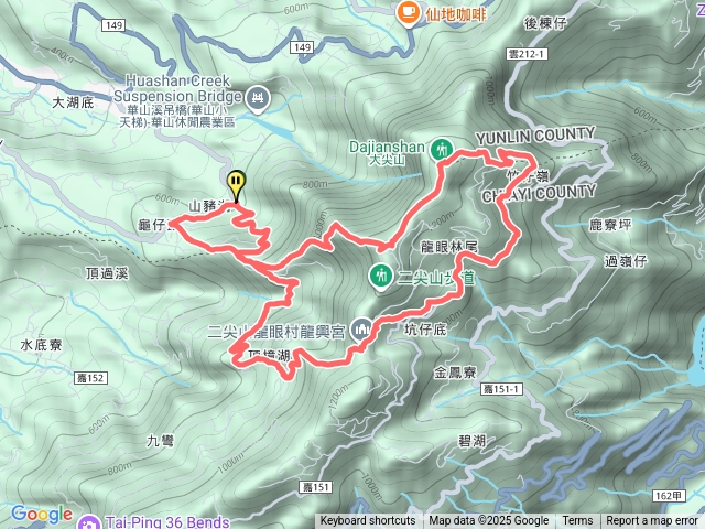 4-1上二尖山、大尖山、龍興宮、大眾爺廟，下山豬湖步道預覽圖